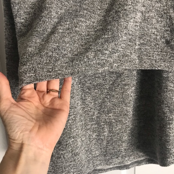 WHBM Gray Layered Sweater With Metallic Thread - Picture 3 of 8